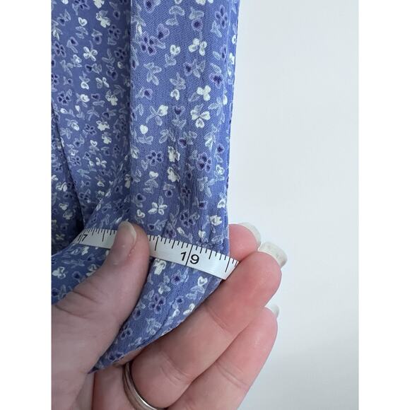 April Cornell Vintage 90s Purple Floral Maxi Dress Womens Small Back Tie Grunge - Picture 12 of 13